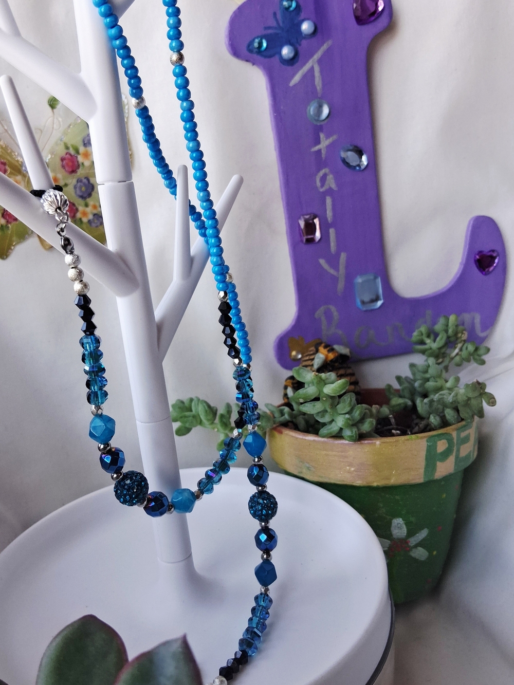 Capri Blue And Teal Hand Crafted Beaded Eyeglass Chain